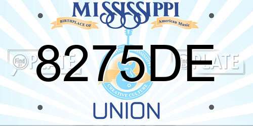 8275DE Mississippi License Plate