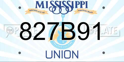827B91 Mississippi License Plate