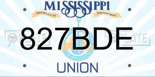 827BDE Mississippi License Plate