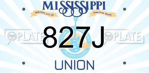 827J Mississippi License Plate