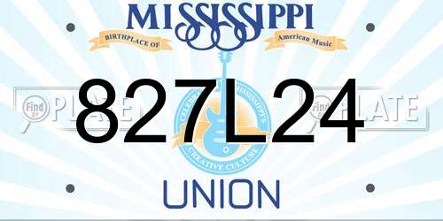 827L24 Mississippi License Plate