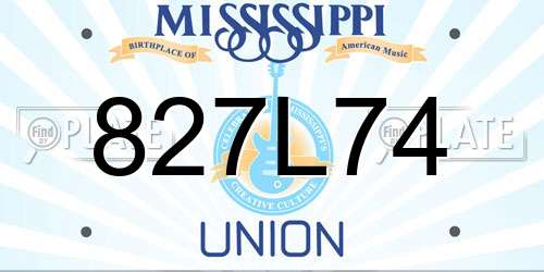 827L74 Mississippi License Plate