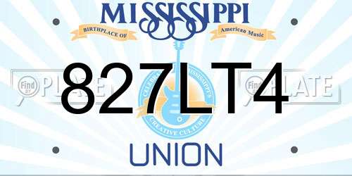 827LT4 Mississippi License Plate