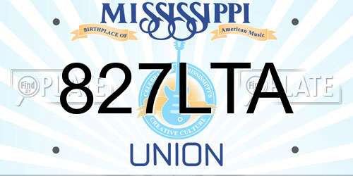827LTA Mississippi License Plate