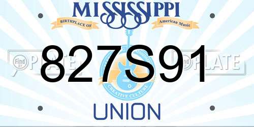 827S91 Mississippi License Plate