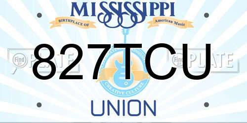 827TCU Mississippi License Plate