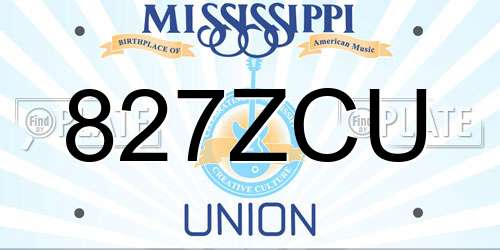 827ZCU Mississippi License Plate