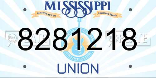 8281218 Mississippi License Plate