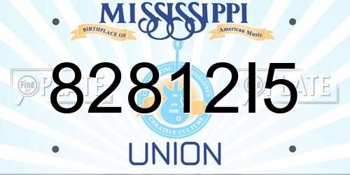82812I5 Mississippi License Plate
