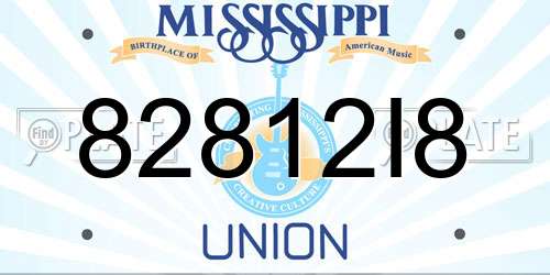 82812I8 Mississippi License Plate