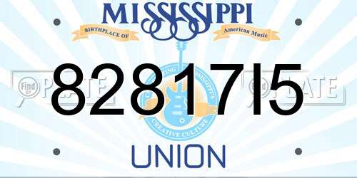 82817I5 Mississippi License Plate