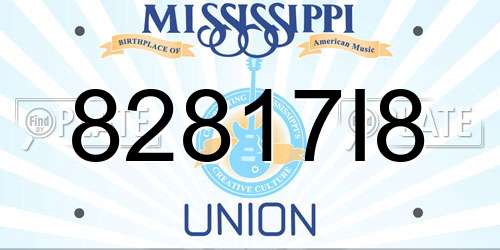 82817I8 Mississippi License Plate