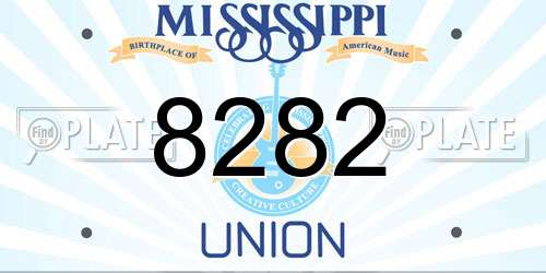 8282 Mississippi License Plate