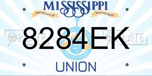 8284EK Mississippi License Plate