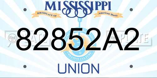 82852A2 Mississippi License Plate