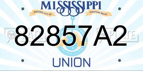 82857A2 Mississippi License Plate