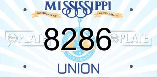 8286 Mississippi License Plate