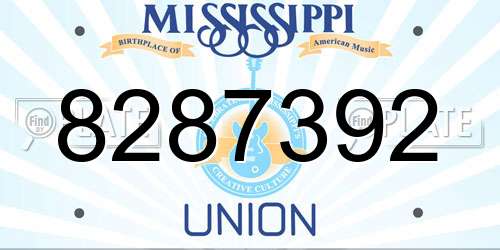 8287392 Mississippi License Plate