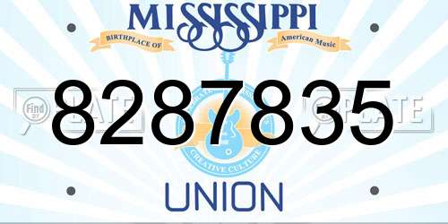 8287835 Mississippi License Plate
