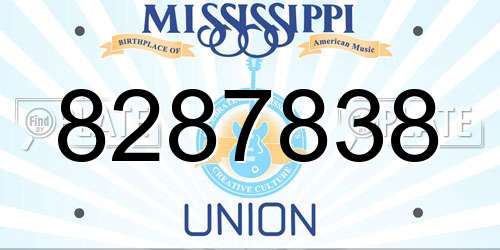 8287838 Mississippi License Plate