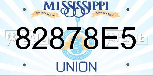 82878E5 Mississippi License Plate