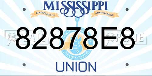 82878E8 Mississippi License Plate