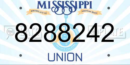 8288242 Mississippi License Plate