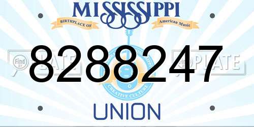 8288247 Mississippi License Plate