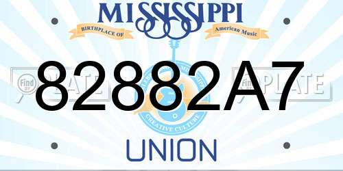 82882A7 Mississippi License Plate