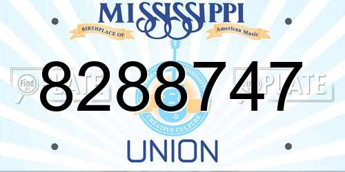8288747 Mississippi License Plate