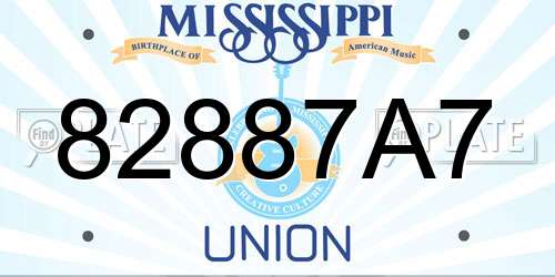 82887A7 Mississippi License Plate