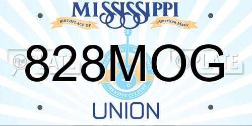 828MOG Mississippi License Plate