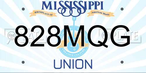 828MQG Mississippi License Plate