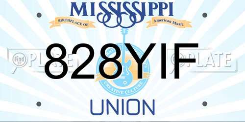 828YIF Mississippi License Plate