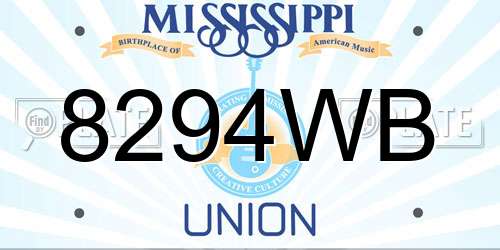 8294WB Mississippi License Plate