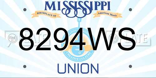8294WS Mississippi License Plate