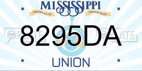 8295DA Mississippi License Plate