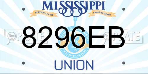 8296EB Mississippi License Plate
