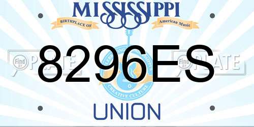 8296ES Mississippi License Plate