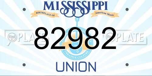 82982 Mississippi License Plate