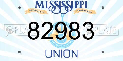 82983 Mississippi License Plate