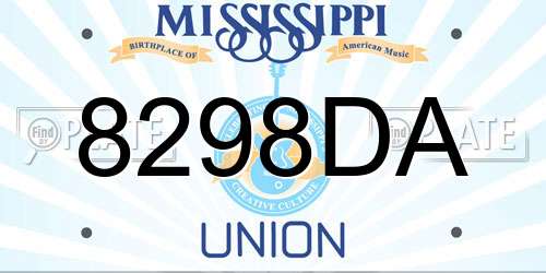 8298DA Mississippi License Plate