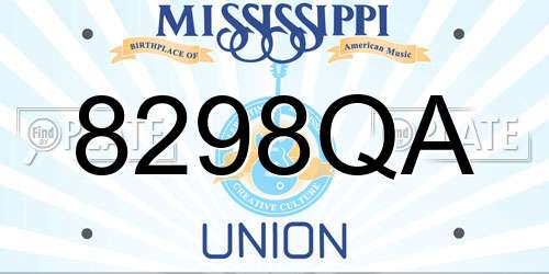 8298QA Mississippi License Plate