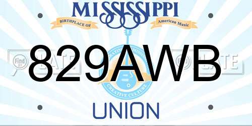 829AWB Mississippi License Plate