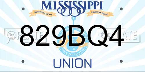 829BQ4 Mississippi License Plate
