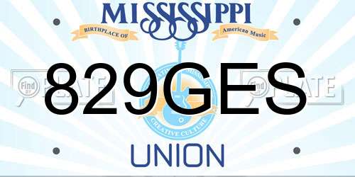 829GES Mississippi License Plate