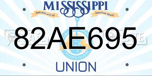 82AE695 Mississippi License Plate