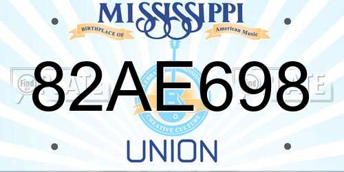82AE698 Mississippi License Plate