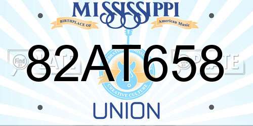 82AT658 Mississippi License Plate