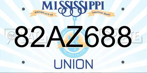 82AZ688 Mississippi License Plate
